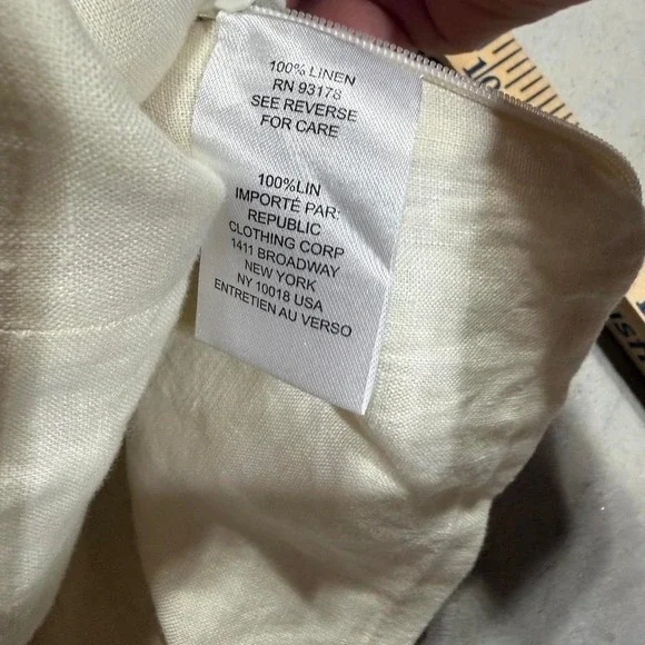 House of Harlow 1960 Linen Crop Top Women Large Cream Tie - Picture 3 of 4